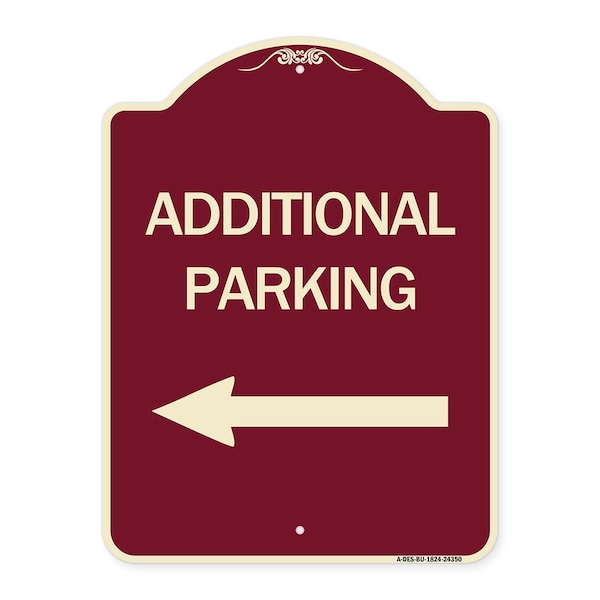 Additional Parking Left Arrow Heavy-Gauge Aluminum Architectural Sign, 24" x 18", BU-1824-24350